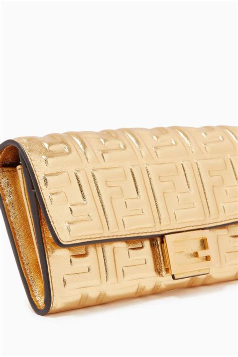 fendi gold wallet|fendi wallet for women.